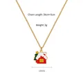 Detail view of a 15mm Christmas house necklace pendant with dimensions and weight info - Christmas Hut