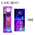 Palette per trucco viso e corpo fluorescente UV #02 con cinque colori e due pennelli - 02# Colori Classici Profondi / 5 Colori + 2 Pennelli