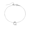 Elegant silver stainless steel initial Q anklet with adjustable slider chain for women - Letter Q / Silver