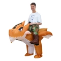 Inflatable ride-on orange fire dragon costume for Halloween parties and cosplay - Riding A Horned Dragon / One Size