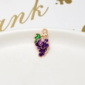 DIY purple grape fruit pendant charm with gold plating for jewelry making and earrings - 08# Grapes