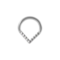 Silver stainless steel V-shaped hinged hoop ring featuring decorative pyramid studs - 1.2x8mm / Silver-V Shape Studded