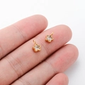 Colgantes de estrella dorados de acero inoxidable con cristales para crear joyería - Estrella de Circonita Blanca