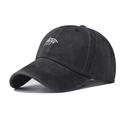 Casquette vintage en coton lavé gris foncé avec broderie de cartes de poker Ace - Réglable / Poker Ace Noir