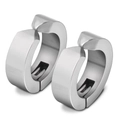 Polished silver punk titanium steel ear clips for men and women without piercings - Single Piece / Steel Color (4*9MM)