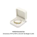 White square velvet jewelry gift box with gray lining and gemstone bracelet display - Bracelet Storage Box-H04504