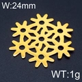Pendentif flocon de neige en acier inoxydable doré, largeur 24mm pour bijoux DIY - 24mm / Or (KLJ6378-Z)