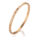 Bracciale minimalista in acciaio inossidabile oro rosa con strass quadrati lucidi - Oro Rosa 4mm