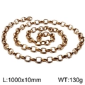 Minimalistische gouden roestvrijstalen O-ketting ketting 1000x10mm 130g op witte achtergrond - 1 Meter 10mm Pure Ketting / Goud