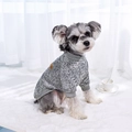 Classic grey marl pet sweater with ribbed cuffs and stylish brown leather tag - XS / Classic Sweater / Gray