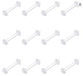 Set de 12 piercings transparentes de acrílico para lengua y ombligo, joyas hipoalergénicas - Piercing Retenedor con Junta Tórica (Individual)