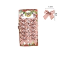 Set of 12 rose gold metallic Christmas tree decorative bows with size measurement labels - Card Packaged Set / Set of 12 / Rose Gold
