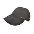 Dettaglio cappello parasole nero con tesa larga e logo in metallo dorato - M (56-58cm) / Nero