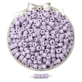 Purple cylindrical acrylic beads for DIY jewelry making in a silver bow container - Light Purple