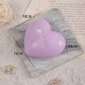 Light purple heart-shaped scented candle in matte finish with detailed dimensions - Purple (Lavender)