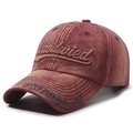 Gorra de béisbol vintage color granate en algodón lavado con bordado 3D ajustable - Ajustable / Rojo