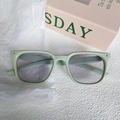 Kids square frame sunglasses in mint green with star rivets and grey tinted lenses - Green