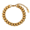 Bracciale da donna in acciaio inossidabile placcato oro 18K a catena semplice - Bracciale A Maglie Flessibili Bean / Oro