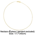 17.7 inch gold-plated stainless steel chain necklace base without pendant - Gold Chain Only (45cm)