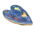 Starry night blue enamel heart pendant with gold accents for DIY jewelry making - Blue Single Hole Pendant