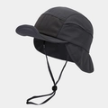Detail of dark grey sun hat with breathable mesh and protective neck flap for outdoors - One Size / Dark Gray