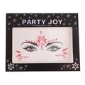 Pink holographic facial jewels with stars design on black packaging for party makeup - HF-157-Pink Iridescent Party Style