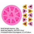 Pink 9-cavity silicone mold for mini cheese cakes and resin crafts, 8.8x8.8x1.2cm size - 1#B1141 Triangle Berries / Pink