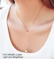 Collana a Y regolabile in acciaio al titanio dorato con elegante pendente a cuore - Cuore Regolabile / Oro