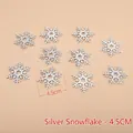 Set of 10 silver glitter snowflake patches 4.5cm for Christmas DIY crafts and gift baskets - Silver Glitter Snowflake - 4.5cm - 10pcs