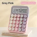 Mechanical calculator in grey pink gradient with 12-digit screen and round keys - Silent Greyish Pink 817 New Gradient