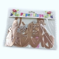 Rose gold paper Happy Birthday banner for party decorations in retail packaging - Old Style Rose Gold Joined Letters