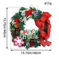 Merry Christmas wreath with pine needles, red ornaments and size markers, 40cm diameter - Pine Needle Bow Letter Board Wreath