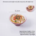 Miniature food model keychain featuring a 5.2cm red bowl of realistic noodle soup - 5.2cm / Medium Red (No Hook)