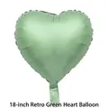 18-inch vintage sage green heart-shaped foil balloon for minimalist party decoration - Vintage Green