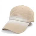 Fashionable gradient khaki and white washed cotton baseball cap with curved brim for sun protection - Adjustable / Khaki