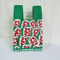 Green knit tote bag featuring red and white Chinese character patterns for daily commute - Green Mahjong Tiles