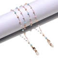 4mm colorful crystal beaded anti-slip glasses chain with gold lobster clasps - Colorful Beaded Style (GL1275)