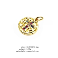 Golden round cross charm with multi-color zircon stones for necklaces and bracelets - 11-Cross Round
