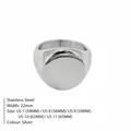 Moderne minimalistische geometrische ronde roestvrijstalen ring in zilveren kleur - US 7 / Grote Ronde Platte Stijl (TR25113) / Zilver