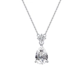 Elegant S925 sterling silver necklace with pear-shaped cubic zirconia pendant in silver - Lzn03-p For Sale