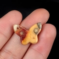 Natural agate stone butterfly pendant with yellow and reddish-brown desert sand texture - Crazy Agate