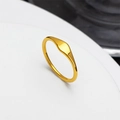 Minimalistischer geometrischer Siegelring aus 18K vergoldetem Edelstahl, poliert - US 8 / Gold