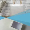 Translucent frosted gift bag with cream handles and white window cardboard box for favors - Beige Box + Transparent Bag