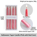 Pink bleeding taper candles for Halloween set of 4 in a gift box packaging - Pink Red Core