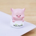 Cute pink pig resin ornament in a white Super Market base for car dashboards - Style C Shopping Pig