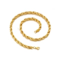 Classic 7mm gold twisted rope chain necklace in stainless steel with lobster clasp - 500mm*7mm / Gold