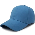 Classic navy blue six-panel cotton baseball cap with pre-curved brim and breathable eyelets - Adjustable / Sky Blue