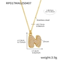 18k gold plated stainless steel necklace with zircon-studded initial letter N pendant - Rp017-n Letter Gold Necklace 40+5cm
