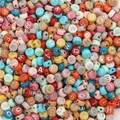 Colorful 4x7mm acrylic alphabet beads with white letters for DIY jewelry making - Solid Color & Silver Letters