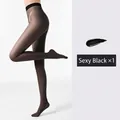 Detailed view of sheer black polka dot tights showcasing high elasticity and skin-tone fit - One Size / Classic Black Core-spun Sheer Tights